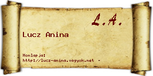 Lucz Anina névjegykártya